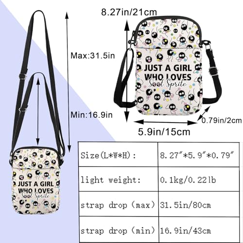 ENSIANTH kawaii Soot Bag Spirte Crossbody Bag Anime Merch Black Soots Gift Dust Sprites Anime Lover -Soot Balls Sprites Gift (Soot CB)2