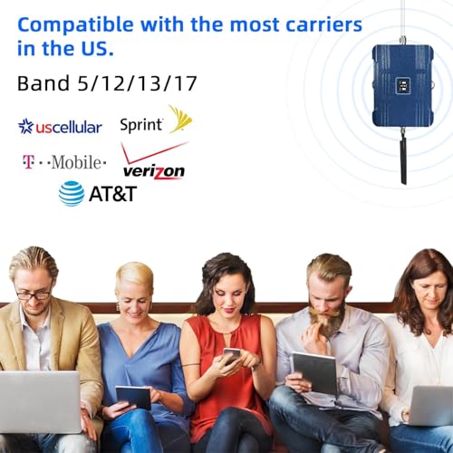 Image of Cell Phone Booster for Home & Office,Up to 2000 sq ft,Cell Phone Signal Booster with Band 66 /25 /2 /4 /5 /12 /13 /17,Boost 5G 4G Data for All U.S. Carriers FCC Approved Cell Booster