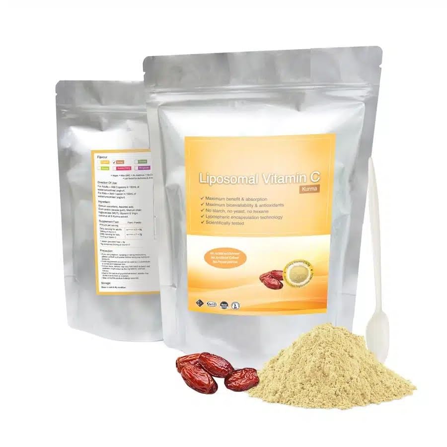 Vitamina C liposomal + polvo de extracto estandarizado de dátiles – Polvo 150 g puro 100% natural sin aditivos – Para sopa, batidos, café, bebidas, pasteles