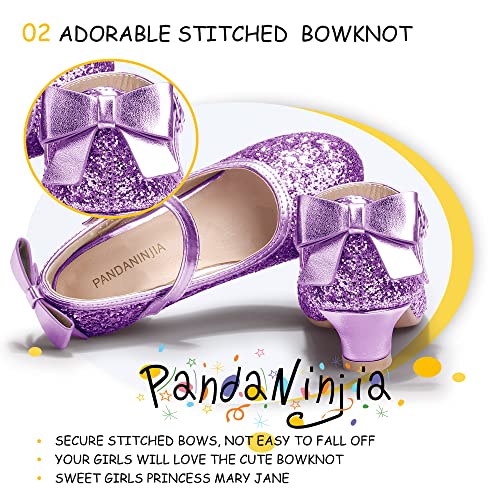 Image of PANDNAINJIA Girls Dress Shoes Toddler Heels Mary Jane Pumps