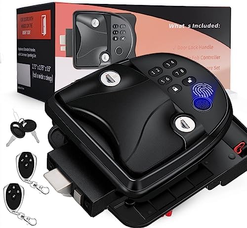 KROAK RV Fingerprint Keyless Entry Door Lock, 3-in-1 Flexibility Unlock Zinc Alloy RV Lock with 2 Remote Fobs & 4 Keys, Door Lock Keyless Entry for RV, Yacht, Travel Trailer