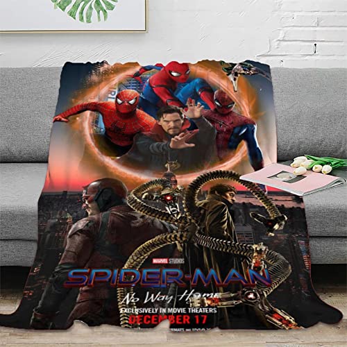Spiderman Couverture Super Hero Polaire Jeter Couverture pour Enfants Garçons Chambre Décor Couverture en Peluche Style De Mode Moderne Couverture Floue pour Canapé Lit Chaise 127X152cm