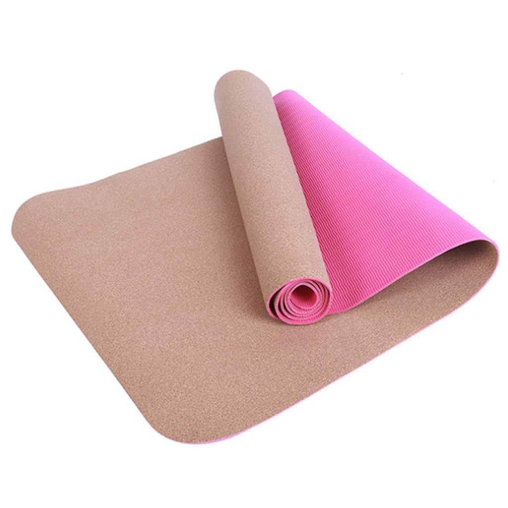 Esterilla de Yoga de Corcho Antideslizante Esterilla de Gimnasia Sostenible Suave Duradera Yoga Rodillera Cojín para Yoga Caliente (Color : Style2, Size : 183 * 61 * 0.3cm)