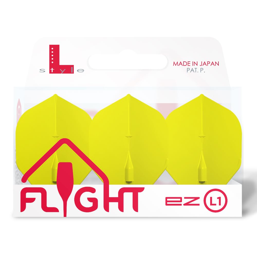 LSTYLE Dart Flights L1 EZ Standard Yellow | 2 Sets of 3 | for Soft & Steel Tip Darts — image 1