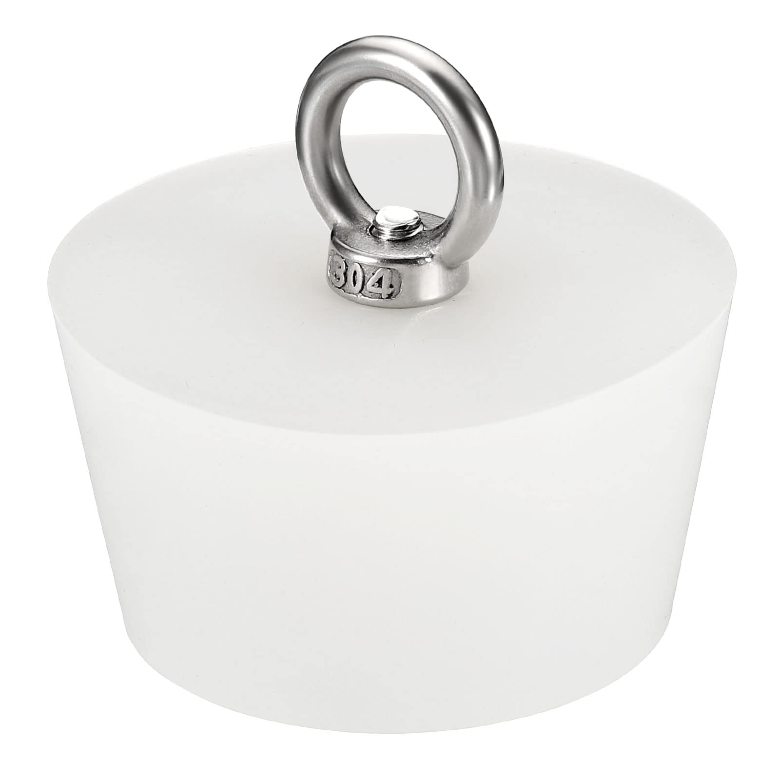sourcing map 1Pcs Tapones de Goma Cónicos para Laboratorio, 60mm a 73mm Tapones de Goma Sólida con Anillo de Acero para Prueba Tubos, Agua Tubería, Drenaje Agujero, Blanco