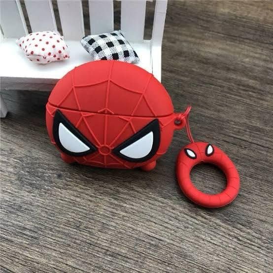 Image of New Cute Soft Silicone Case Compatible with Apple AirPods 4 Generation (2024) Full 360 Protection Dust-Proof Shockproof Case Cover with Hook (Cover Only) (Spider-Man)