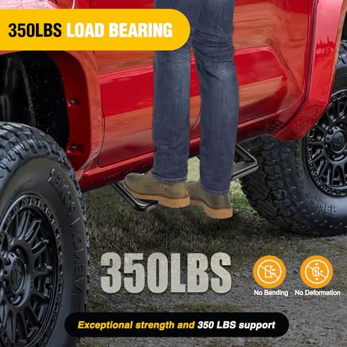 Estribos laterales universales de aluminio negro para camioneta miniatura 7