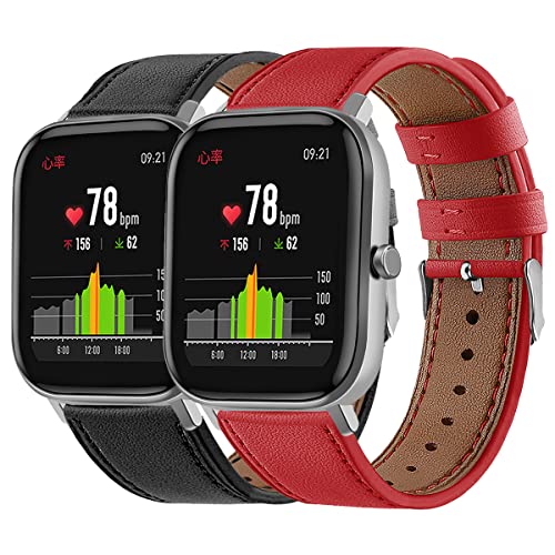 Compatible with Huawei Watch GT 3GT2 46mmGT 2 ProGT 2eGT 46mmWatch 33 ProGTR 4 Pro Band 22mm Soft Leather Watch Band Repalcement Leather Wrist Strap Band Accessories with Ventilation Holes for
