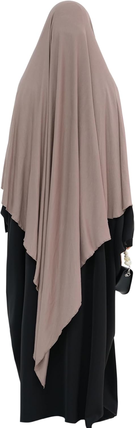 khalat Muslim Stretch Hijab Solid Color Full Cover Hijab for Women V-shaped Fashion Daily Prayer Hijab - Image 4