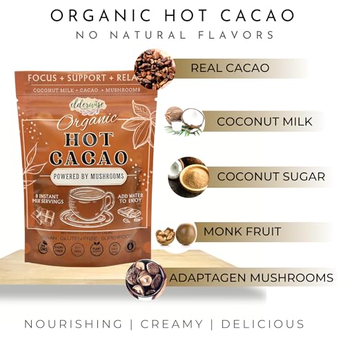 Hot Cacao | Hot Chocolate | Powered with Mushrooms | Freeze Dried Instant Beverage | No Caffeine | Coffee Alternative | Hot Coco Mix - Thumbnail 2