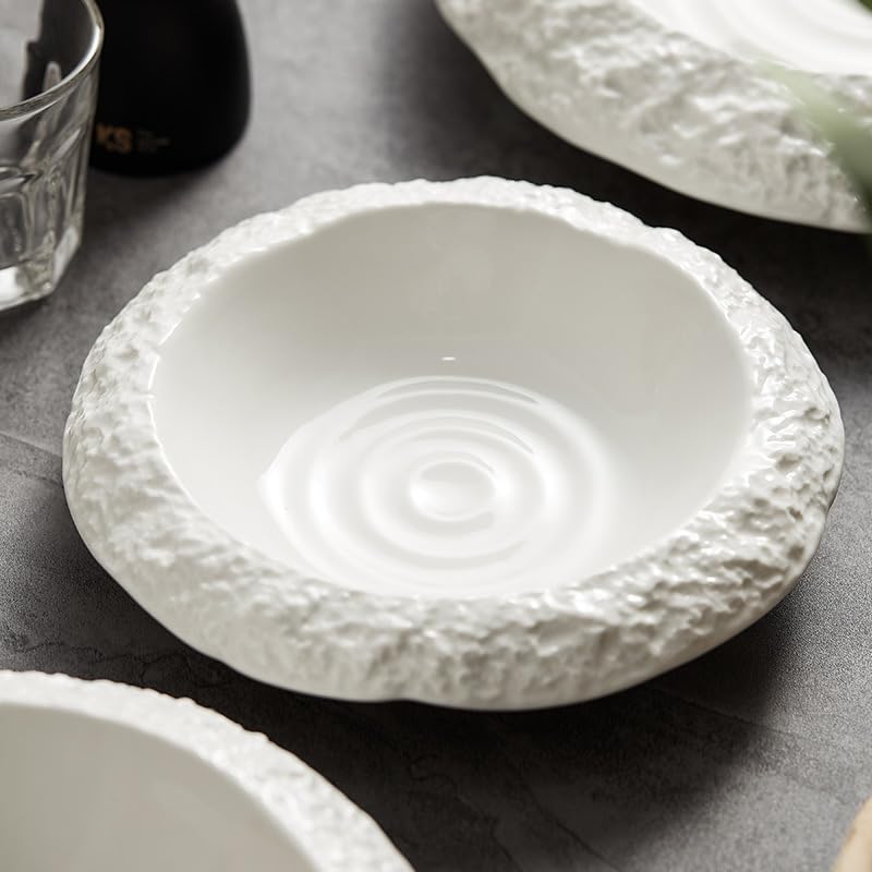 ENGENDER Piatto Ceramica Piatto in Ceramica for Uso Domestico, Piatto Profondo, Creativo, for Hotel e ristoranti Piatti Piani(M)