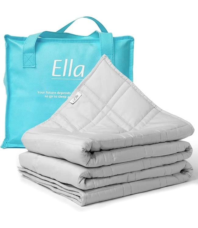 Ella Manta Lastrada 150x200 9kg - Manta Terapéutica Antiestrés - Manta Pesada de Algodón 100% - Edredón para un Sueño Profundo - Weighted Blanket - para Hombres y Mujeres de 75-110kg