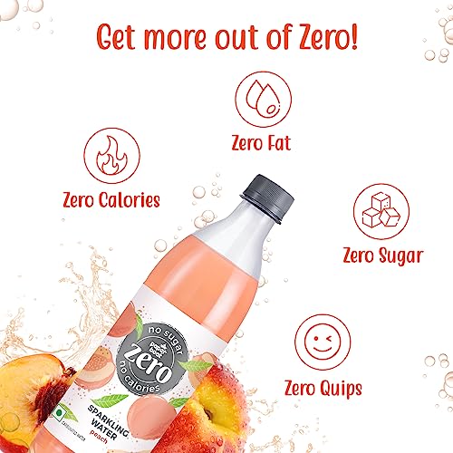 Image of Paper Boat Zero Peach Sparkling (Fizzy) Water - Pack of 3, 600 ml Each | Zero Calories, Zero Sugar Drink | Sugar Free | Flavoured Carbonated Water | No Aspartame