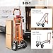 Hitgrand 3in1 Convertible Hand Truck, Aluminum Hand Trucks 880 lb Capacity, Utility Dolly Cart Converts from Hand Truck Dolly to Platform Cart 3 Positions for Transport & Moving with 10" Rubber Wheels