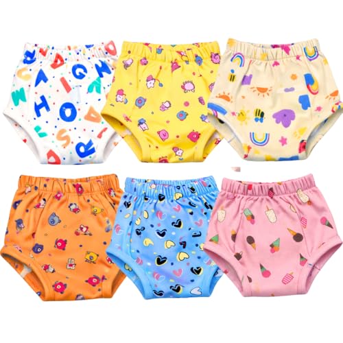 Image of SoftPadded Toddler Training Underwear | 18-36M | 6PCS | Training Pants | Mixed Colours | Soft Cotton Leakproof Potty Training Underwear | Breathable Washable Pants for Toddlers