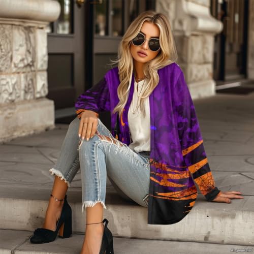 Image of Forchrinse Red Ladybug Cardigan for Women Causal Long Sleeve Open Front Cardigans Sweater Fashion 2024 Fall Coat with Pockets