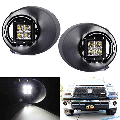 iJDMTOY LED Pod Light Fog Lamp Kit Compatible With 2007-13 Toyota Tundra Pre-LCI