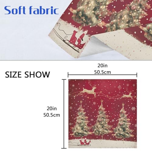 Servilletas de tela navideñas set de 6 multicolor 20x20 pulg miniatura 6