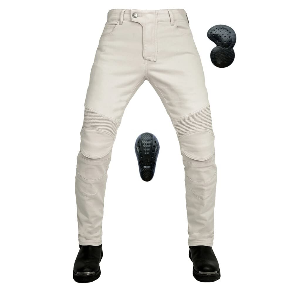 Impermeabile Moto Equitazione Pantaloni per Uomini Donne Retrò Biker Jeans Motocross Racing Pantaloni con 4 X CE Armatura Ginocchiere