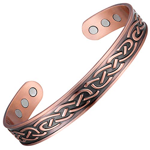 Copper Bracelet for Men Magnetic Therapy Bangle Viking Bracelet Adjustable