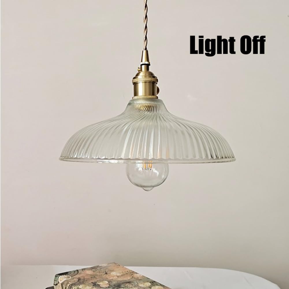 Nowoczesna lampa wisząca z przezroczystego szkła, w stylu vintage, idealna na wyspę kuchenną, stół jadalny, blat barowy lub wejście.