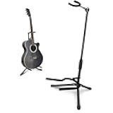 EASTROCK Guitar Stand - Guitar Stands Floor Adjustable Folding Guitar Stand for Acoustic Electric Bass Guitar Banjo Mandolin, Black Tripod with Foam Padding & Non-Slip Feet (1PACK)