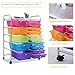 Giantex 15 Drawer Rolling Storage Cart Tools Scrapbook Paper Office School Organizer, Multicolor