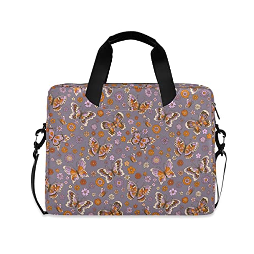 Funda cruzada para ordenador portátil diseño floral mariposa margarita lila
