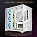 KEDIERS PC CASE 7 ARGB Fans Pre-Installed, Mid Tower ATX PC Case with Panoramic Tempered Glass, Gaming Computer Case,360MM RAD Support,White,K4