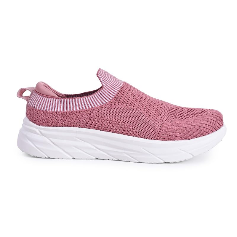Image of Impakto Slip‑On Women's Lightweight Walking & Running Shoes | Casual Footwear for Gym & Training | Soft & Comfortable (Peach)