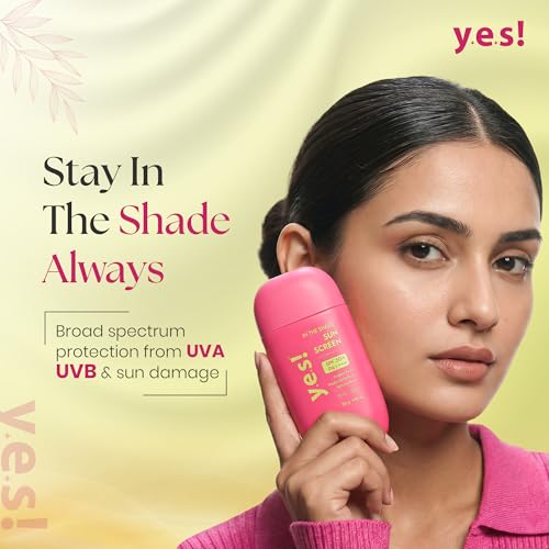 Image of Yes! Skincare In The Shade Sunscreen(50g) with SPF 50 Plus PA++++ & You are B-RIGHT Vitamin C Serum(30g) with Glutathione | Alcohol & Silicone Free Korean Skincare Combo For All Skin Types