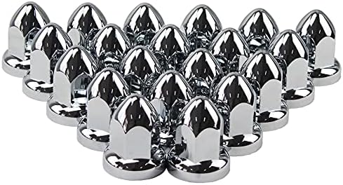 20-Pack 33mm Chrome Lug Nut Covers - Push-On ABS Plastic Caps For Semi Trucks & Trailers 1 thumbnail image
