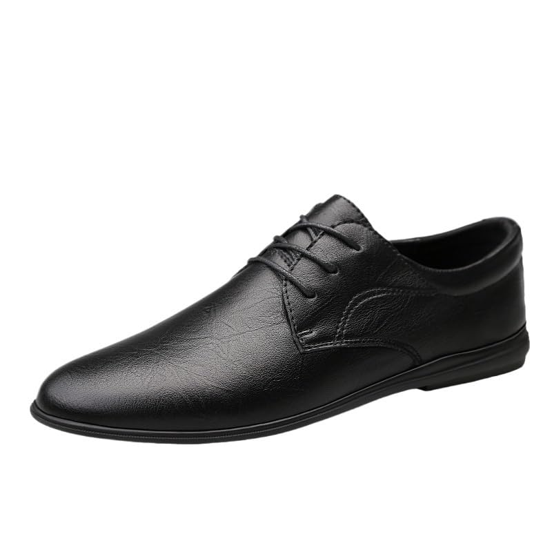 Dress Oxford Shoes for Men Mens Leather Shoes Lace Up Oxfords Trendy British Style Genuine Leather Male Low-Cut Leisure Official Party Shoes Man Footwear