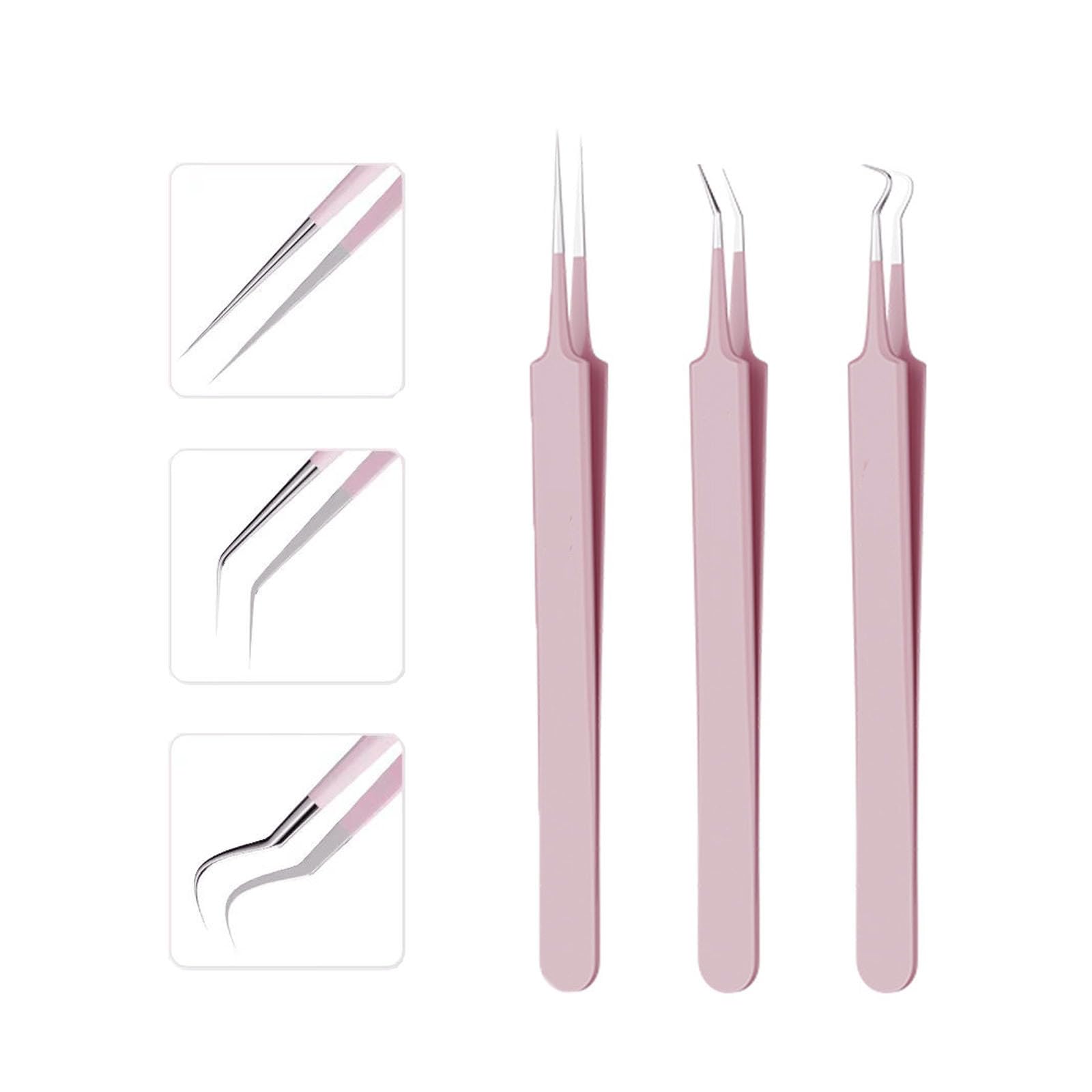 Strumento per la rimozione di punti neri, pinzette per la rimozione di punti neri, estrattore per acne, kit di strumenti per brufoli, pinzette per peli incarniti, raschietto in silicone per pulizia