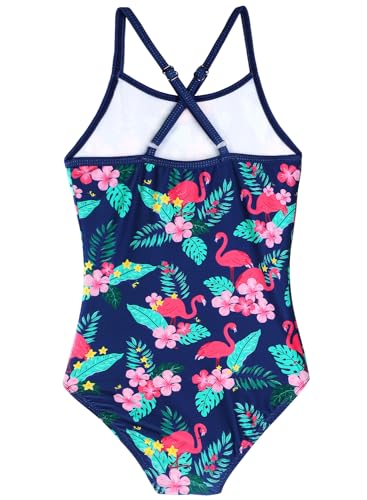 Image of Girls Swimsuit One Piece Bathing Suit with Adjustable Straps Cute Little Kids Swimming Suits Beach Swimwear 4T-12