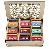 Stash Tea Bags Sampler Assortment Box - 80 COUNT - Perfect Variety Pack in Wood (MDF) Gift Box -...