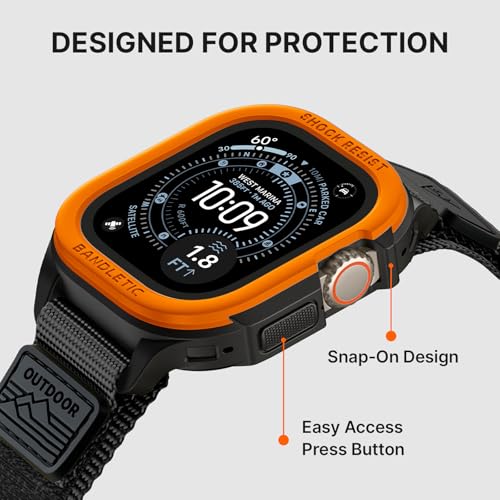 Image of Bandletic Rugged Case with Band Compatible with Apple Watch 49mm(Ultra 3 /2 /1),46mm(Series 11 /10), 45mm(Seriess 9 /8 /7),44mm(SE3 /SE2 /SE /6 /5 /4), Protective Cover Sport Accessories for iWatch Men