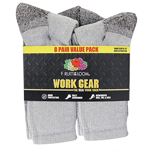 Fruit of the Loom Men's Work Gear Cushioned Crew4