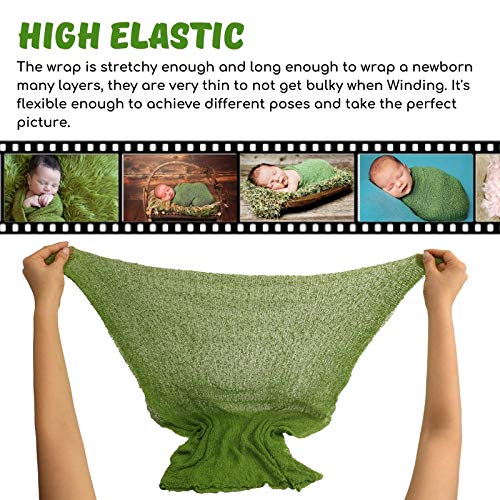 Image of Sunmig Newborn Baby Stretch Wrap Photo Props Wrap-Baby Photography Props (Grass Green)