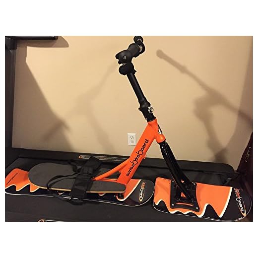 Swiss Bike Board Metal Edges Full Size Snow Scooter for The Adventurous Snow Rider