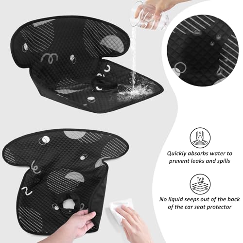 Image of INFANZIA Dry Seat, Car Seat Protector Waterproof Carseat Liner Potty Training Toddlers, Baby and Infants, Piddle Pad for Carseats Strollers (Geometric Black, 2 Packs