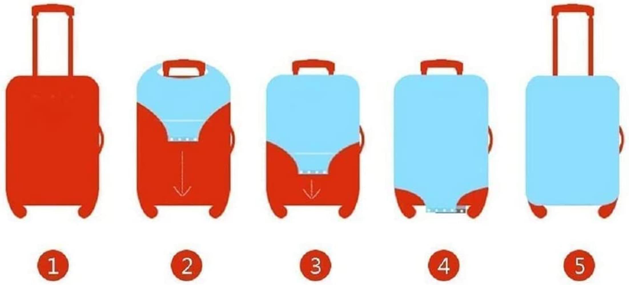 Custodia Protettiva Per Valigia 18-20 Pollici - Impermeabile, Anti-polvere, In Tessuto Oxford Blu - Foto 6