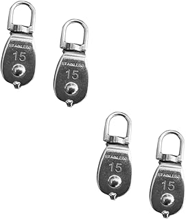 SOLUSTRE 4 Pcs Pully Roller 15mm Roller 15mm Pully Single Sheaved Pully Stainless Steel Traction Wheel Single Pulley Driving