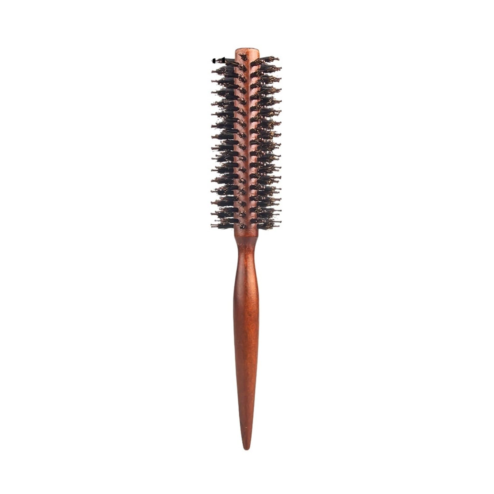 Cepillo rodante redondo con mango de madera, peine pelo sarga recta, barril cerdas jabalí, herramienta peluquería(ZB-ZWMGS-10mm)