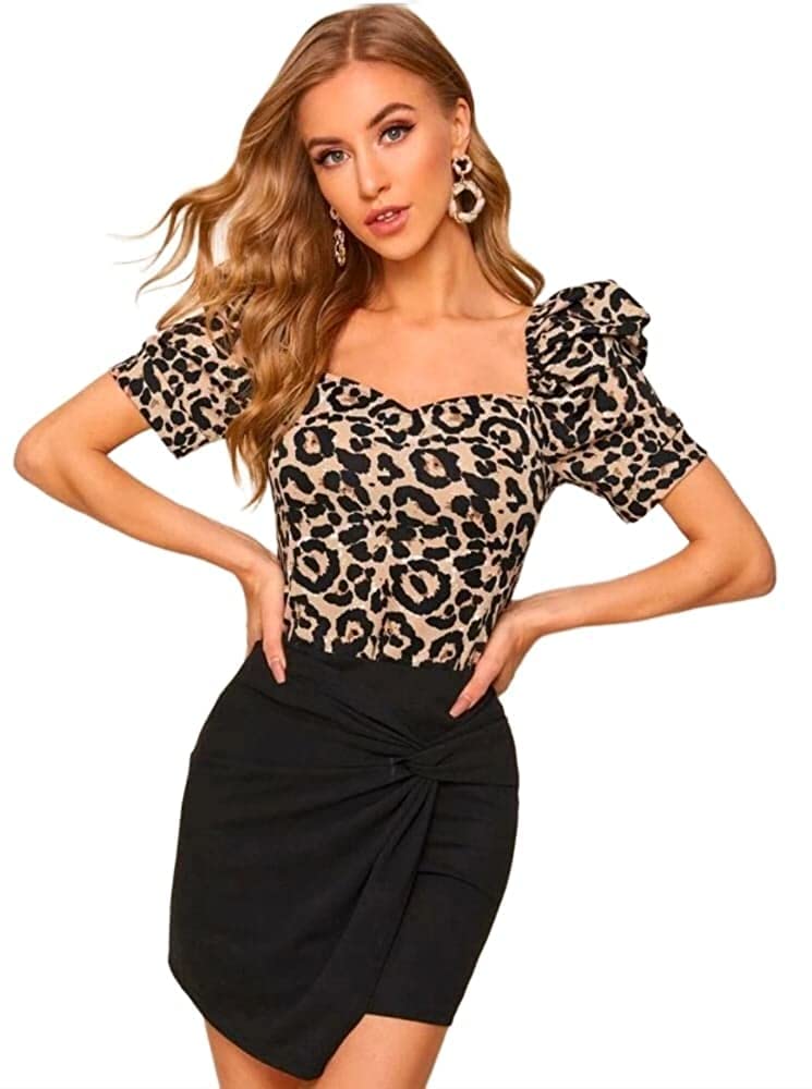 dream beauty fashion Women's Puff/Baloon Sleeves V-Neck Casual Top (Top-MG-1)-picture-57