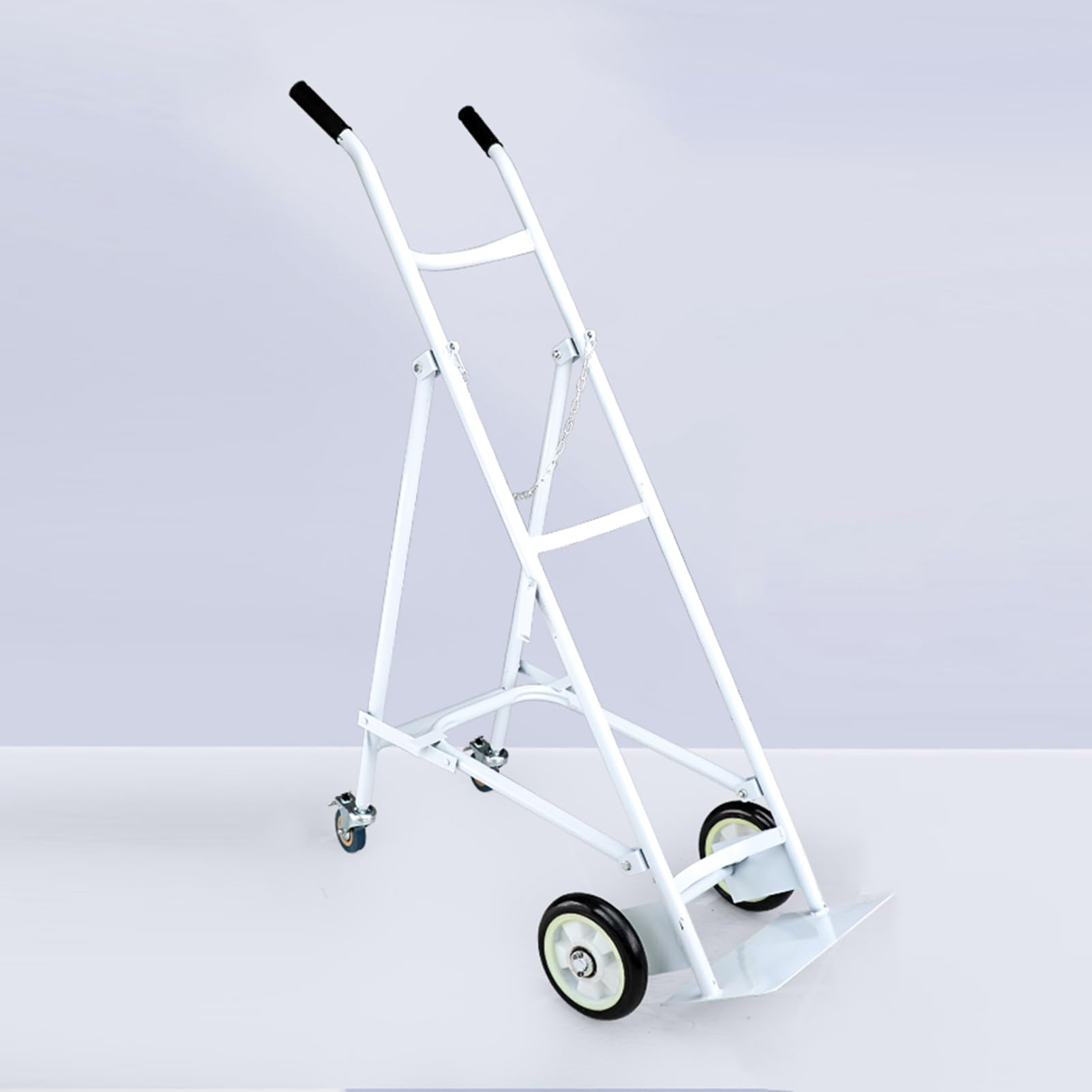 GLJTUO Oxygen Cylinder Rack Foldable Oxygen Tank Cart Large, Heavy Duty Oxygen Cylinder Trolley, Rolling Gas Cylinder Holder Stand, for Nursing Home/Hospital/Home,White