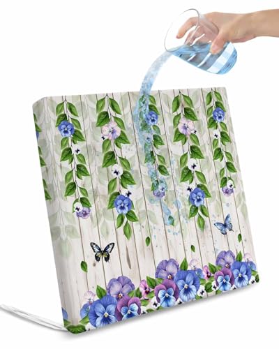 2 Pack Spring Flowers Waterproof Cushion Covers with Ties, Outdoor Patio Chaise Lounge Chair Seat Cushion Slip Covers Replacement(Only Cover) Summer Rustic Botanical Butterfly 20