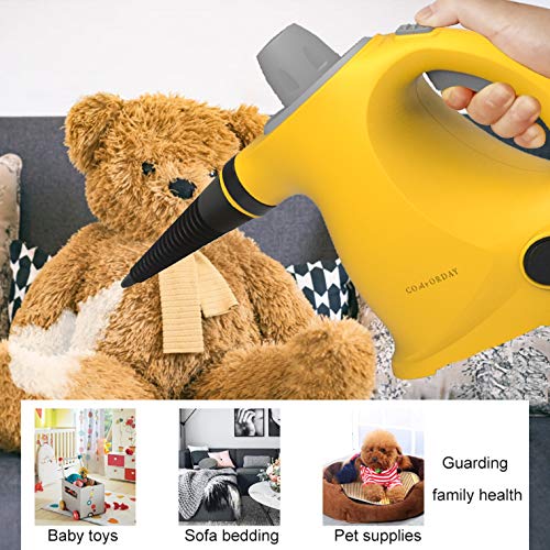 Comforday Steam Cleaner- Multi Purpose Cleaners Carpet High Pressure Chemical Free Steamer with 9-Piece Accessories, Perfect for Stain Removal, Curtains, Car Seats,Floor,Window Cleaning.