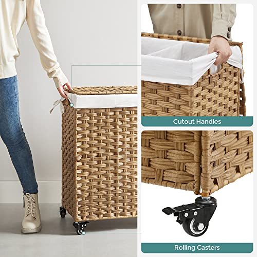 image for SONGMICS Laundry Hamper, Handwoven Laundry Basket, 140L Rattan Style w