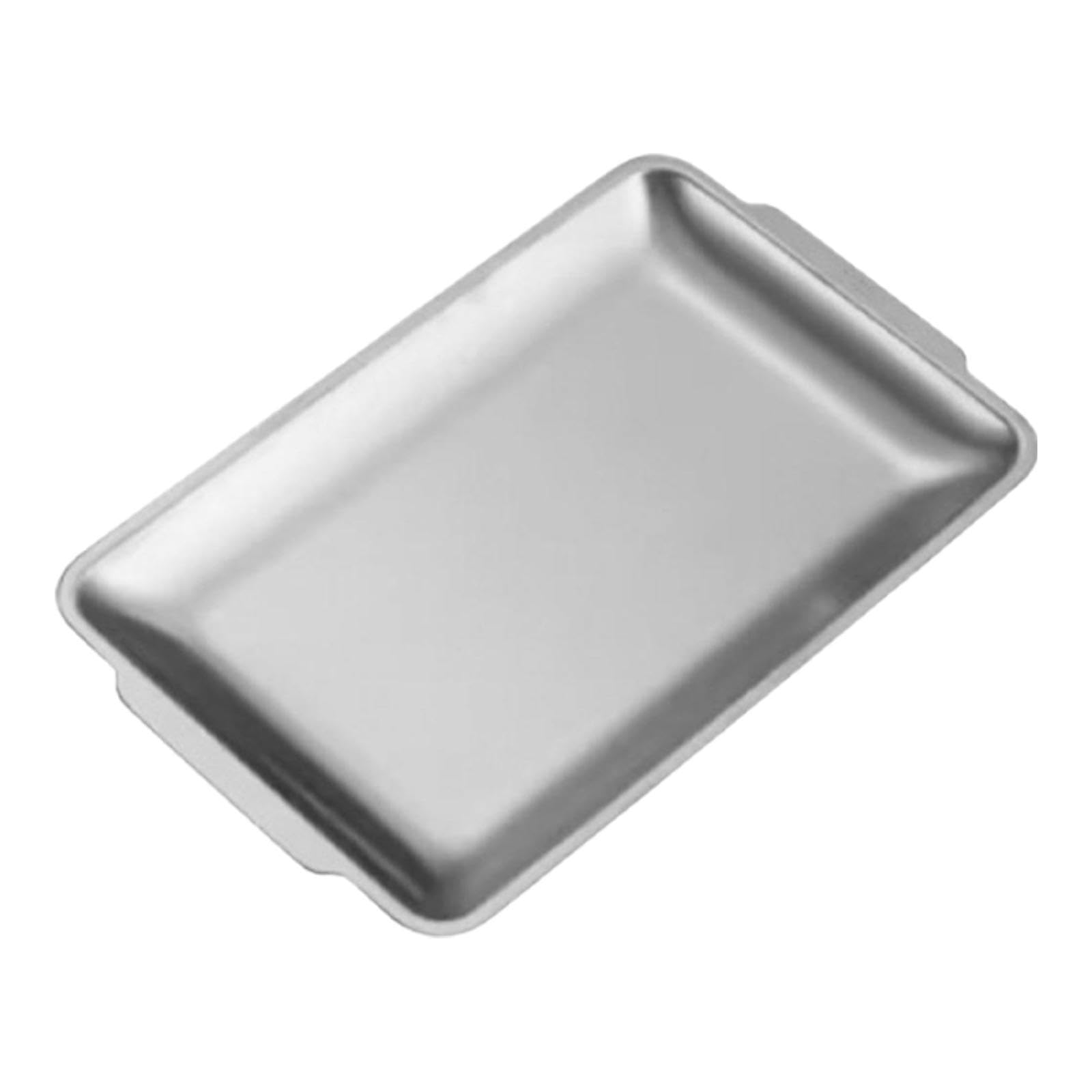 PIXZCSA Decorative Rectangle Dinner Plate Coffee Tray Crafted Top Stainless Steel Formal Dining Events And Gatherings Multipurpose Stainless Steel Food